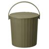 TONBO Shinki Synthetic Tonbo Sit-On Bucket with Lid, 10 Liters, Khaki Green, 27.5cm Wide X 26cm Deep X 27cm High, Durable for Outdoor Use, Made In Jap