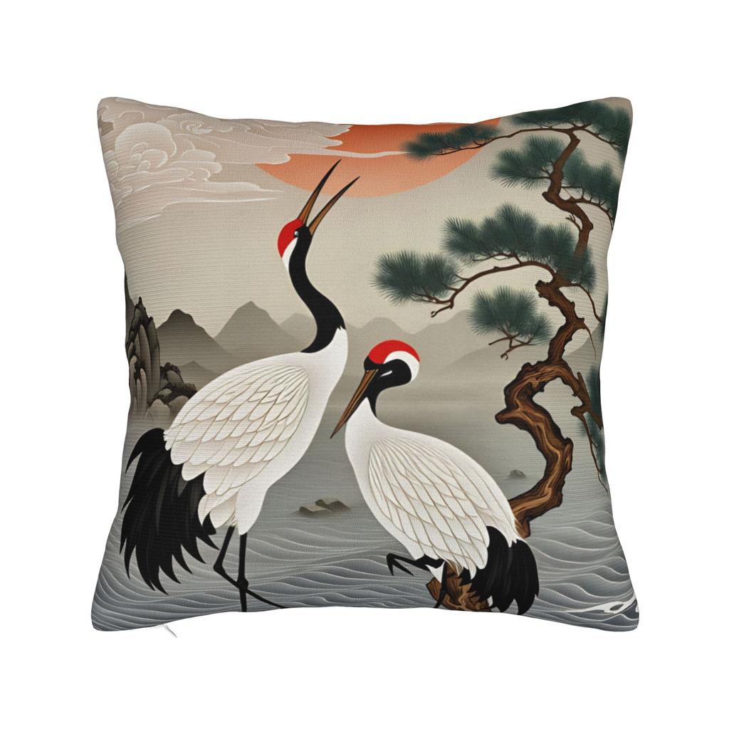 Chinese Style Crane Pillow Cover Fashion Pillow Case For Sofa Home Decor Design Pillowcases Birthday Gift