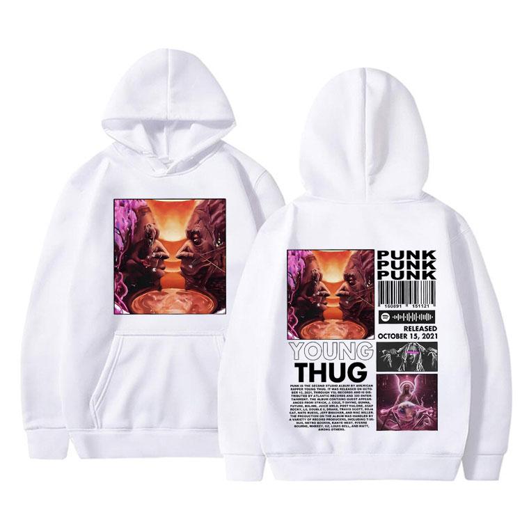 Rapper Young Thug Punk Album Music Print Hoodie Unisex's Hip Hop Rap Style Sweatshirt Unisex Oversized Streetwear Male Premium Hoodies