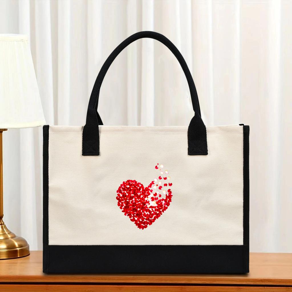 Холщовая сумка через плечо, большая вместительная сумка с принтом, женская модная легкая портативная сумка для подарков и покупок