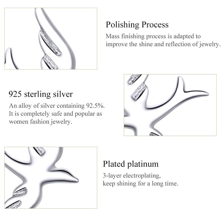 Женские сережки в виде ласточки