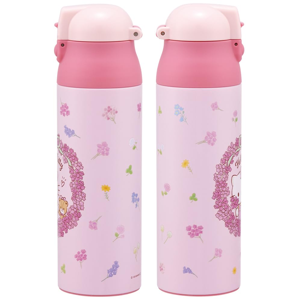 Skater Mug Bottle 500ml Insulated Stainless Steel Water Bottle Hello Kitty Flower Wreath Sanrio SDPC5-A