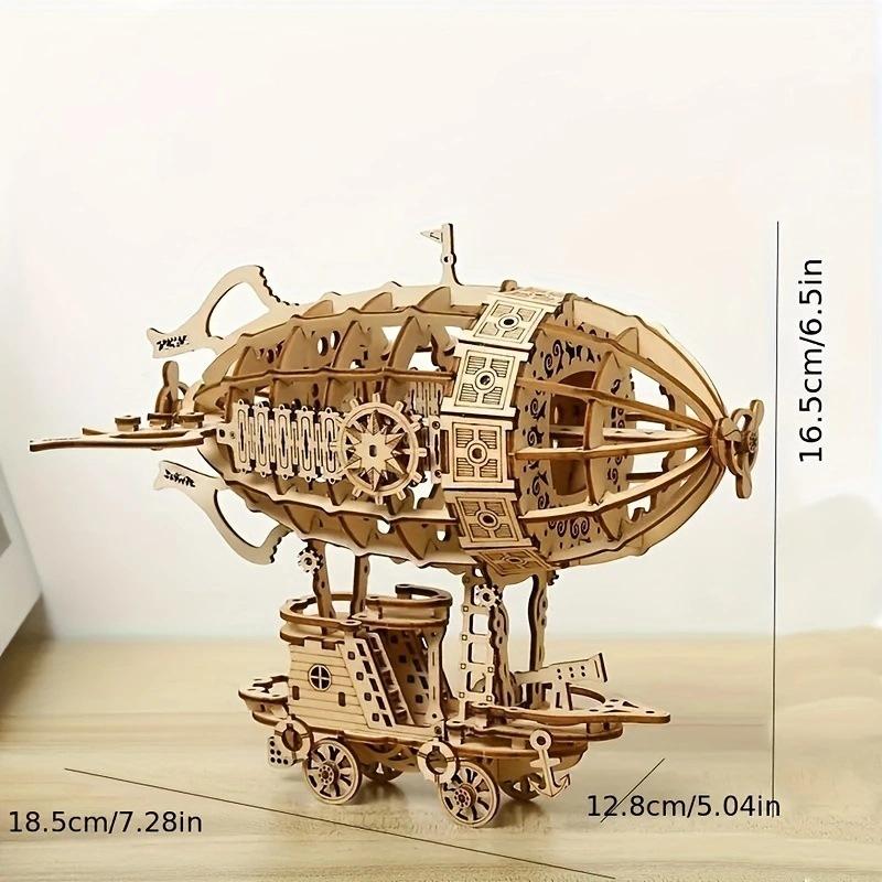 Новый 3D деревянный механический набор-модель дирижабля - Головоломка для взрослых, Ручная сборка, Подарок на Рождество и Хэллоуин, Декор для дома