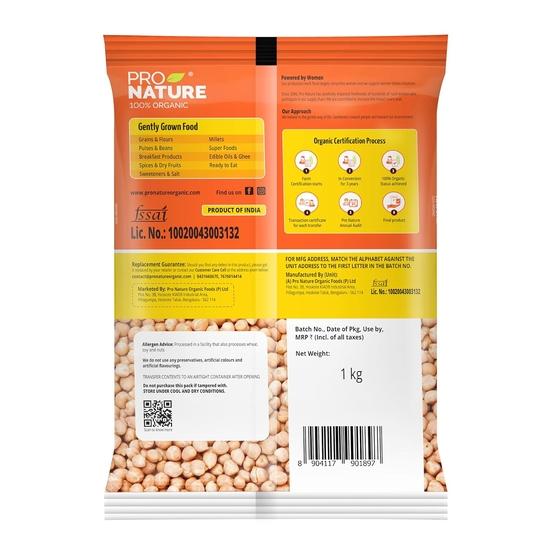 Pro Nature 100% Organic Kabuli Channa, 1kg