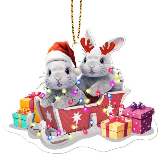 Рождественские украшения Мультяшные животные Санта лось слон подвесное украшение акриловый кулон с шнурком для домашнего декора елки