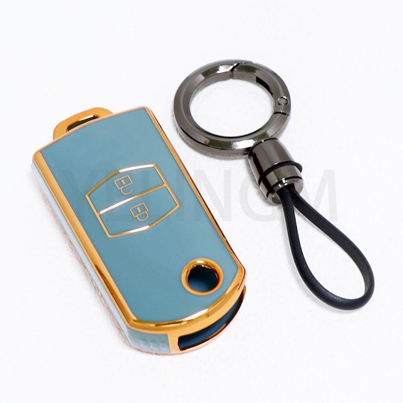 New 2 3 Button Car Folding TPU Key Case Cover Shell Fob For Mazda 2 3 5 6 CX7 CX9 RX8 MX5 MPV Car Key Protection Accessories