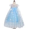 Платье принцессы-снежинки для малышей, детский костюм на Хэллоуин, карнавальный костюм принцессы на рождественскую вечеринку, светло-голубая юбка из тюля с коротким рукавом, размер лет