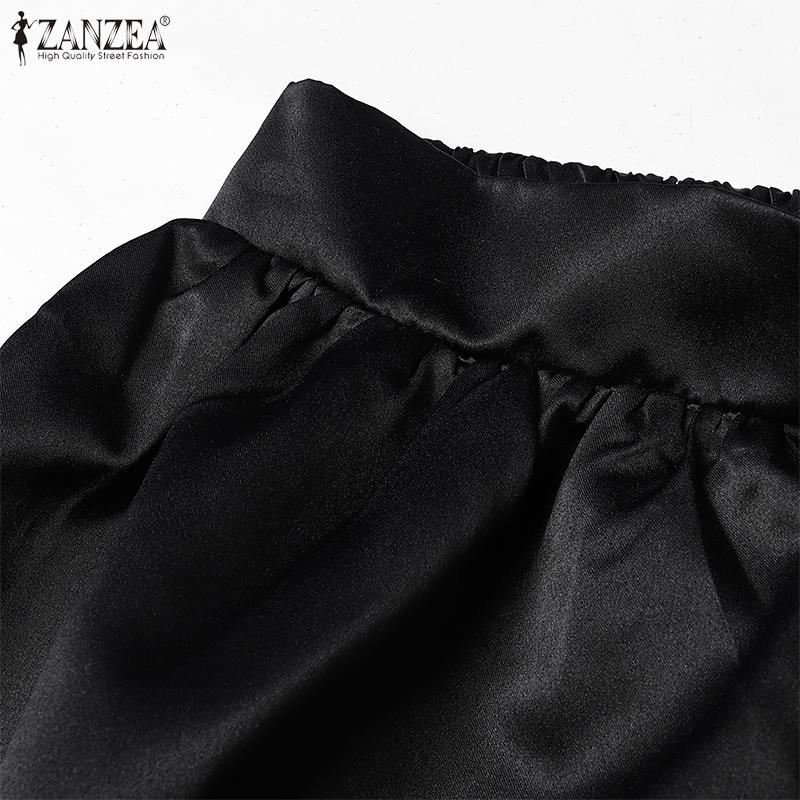ZANZEA Женские винтажные однотонные многослойные юбки