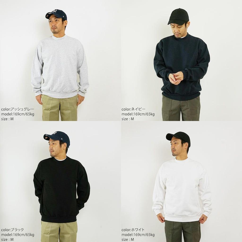 [Los Angeles Apparel] HF07 14 унций плотный флисовый свитшот с круглым вырезом черный M