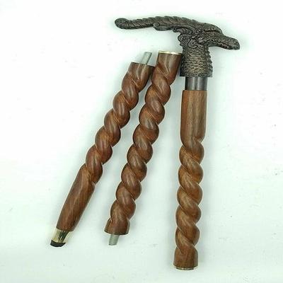 Металлическая антикварная ручка в виде головы дракона деревянная трость трость подарок новый