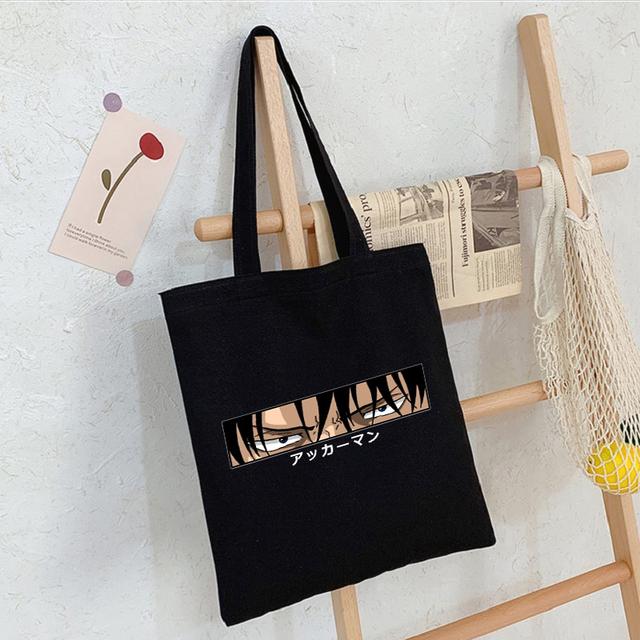 Anime Attack On Titan Fashion Punk Shopper Bag Harajuku Large Capacity Gothic Teenager Tote Bag Vintage Casual Women Canvas Bag