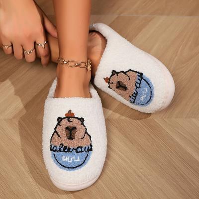 Модные улыбающиеся зимние новые теплые удобные хлопковые тапочки нескользящие милые мультяшные пушистые мягкие домашние тапочки шерстяные хлопковые тапочки