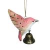 Wood Carving Hummingbird Ornament with Tree Stump/Bell Handcrafted Bird Figurine Statue Sculpture Home Office Desktop Decoration