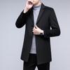 Firstview Men's Business Casual Mid-length Wool Overcoat