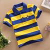 Мальчики, лето, девочки, футболки с короткими рукавами, 1-12 лет, дети среднего и старшего возраста, рубашки поло с полосатыми лацканами, хлопок