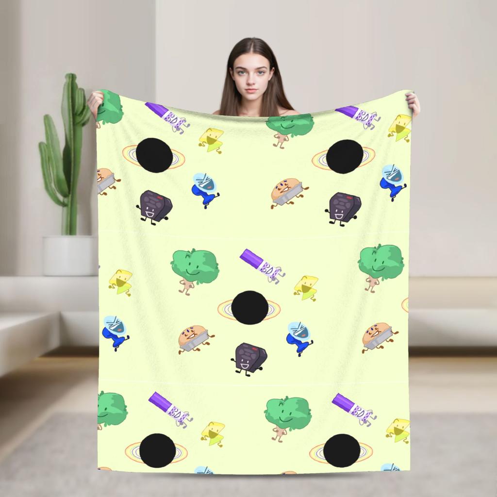 Super Soft Blanket Camping BFDI All Characters Throw Blanket BFDI Flannel Bedspread For Bedroom Pattern Sofa Bed Cover