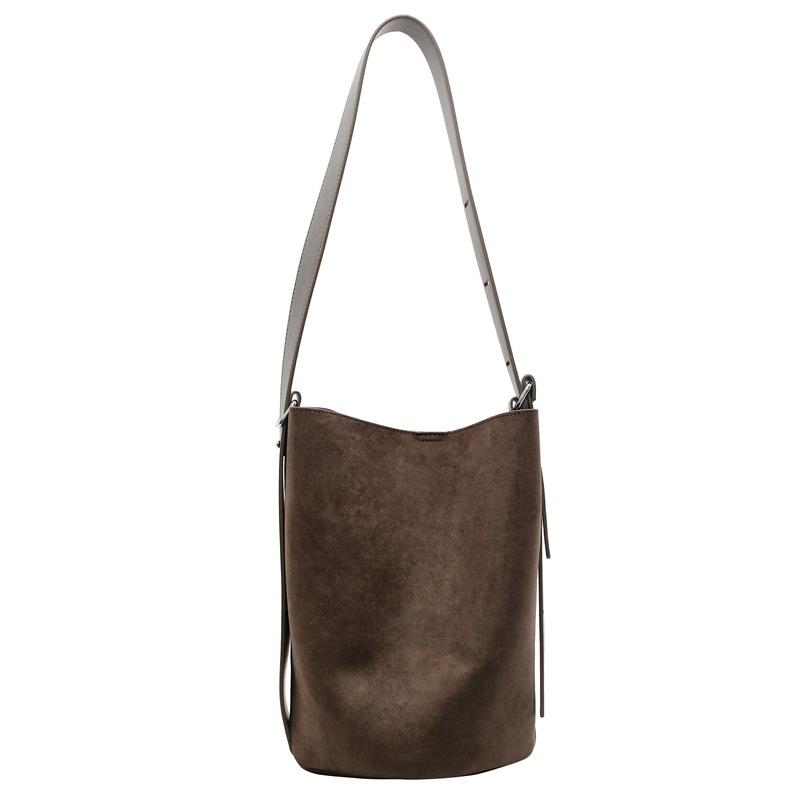 Wholesale Popular Autumn and Winter Maillard Texture Fashionable Niche Versatile Bucket Bag Women's Commuter Suede Messenger Bag