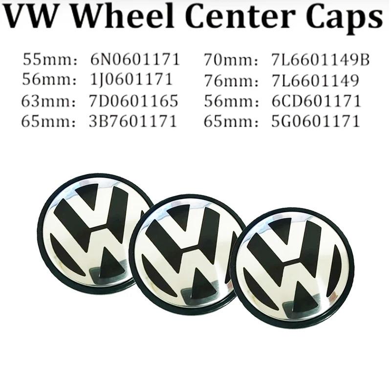 LVAXC1 4PCS 55mm 56mm 60mm 65mm 70mm Car Wheel Center Caps Hubcap Cover for VW Volkswagen Jetta MK5 Golf GTI Passat styling 3B7601171