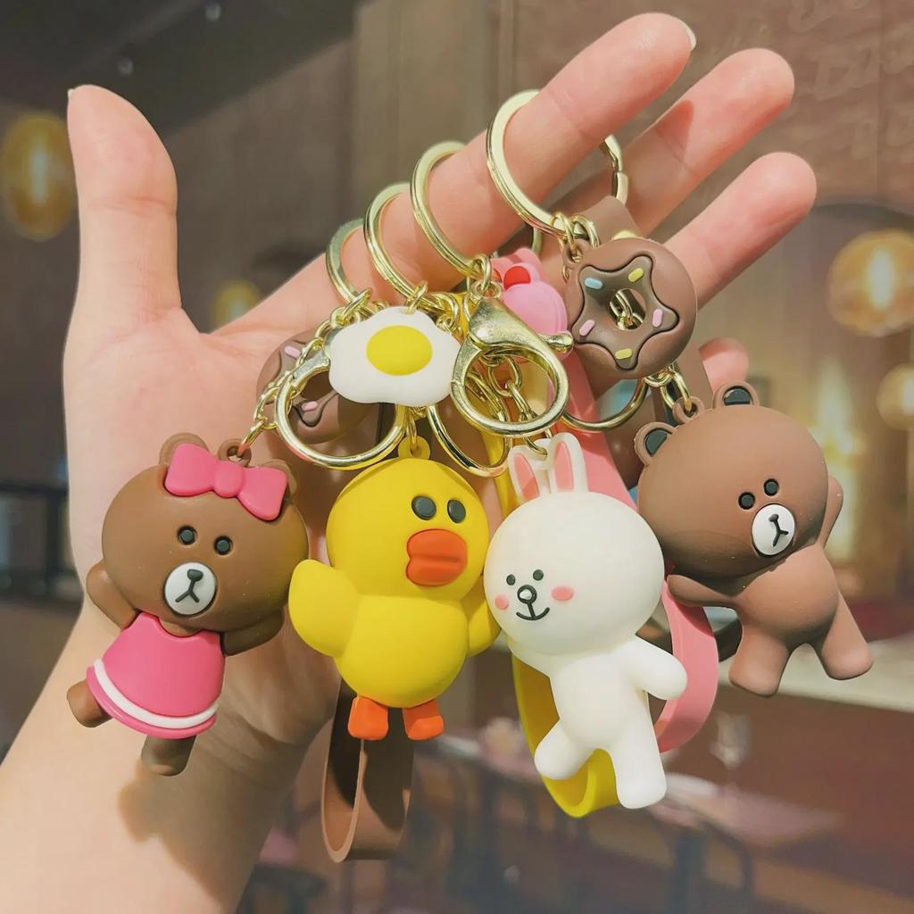 Корейский мультяшный брелок с изображением медведя и кролика - милый подарок