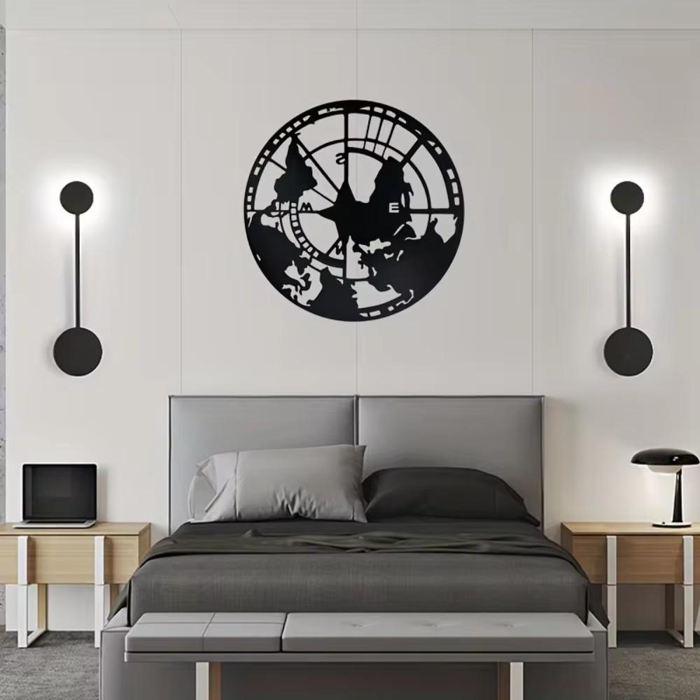 World Map Metal Wall Art Decoration. Modern Design for Living Room. Transform Your Space with This Stylish Metal Wall Sticker