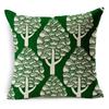 Nordic Geometric Leaf Flower Cushion Green Floral Pillow For Home Sofa Decorative Linen Throw Pillowcase