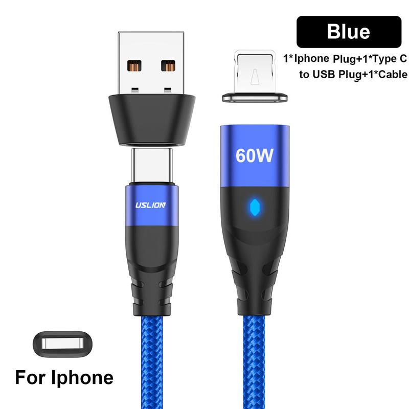 60 Вт PD кабель для быстрой зарядки USB C на Type C Micro Магнитный кабель для передачи данных 3A USB-кабель для iPhone 13 Macbook Huawei Samsung S22
