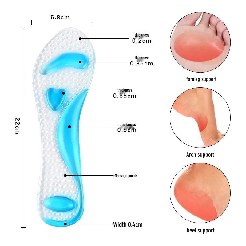 Прозрачные гелевые подушечки для поддержки свода стопы: Семиточечные метатарзальные амортизирующие стельки для высоких каблуков и плоскостопия