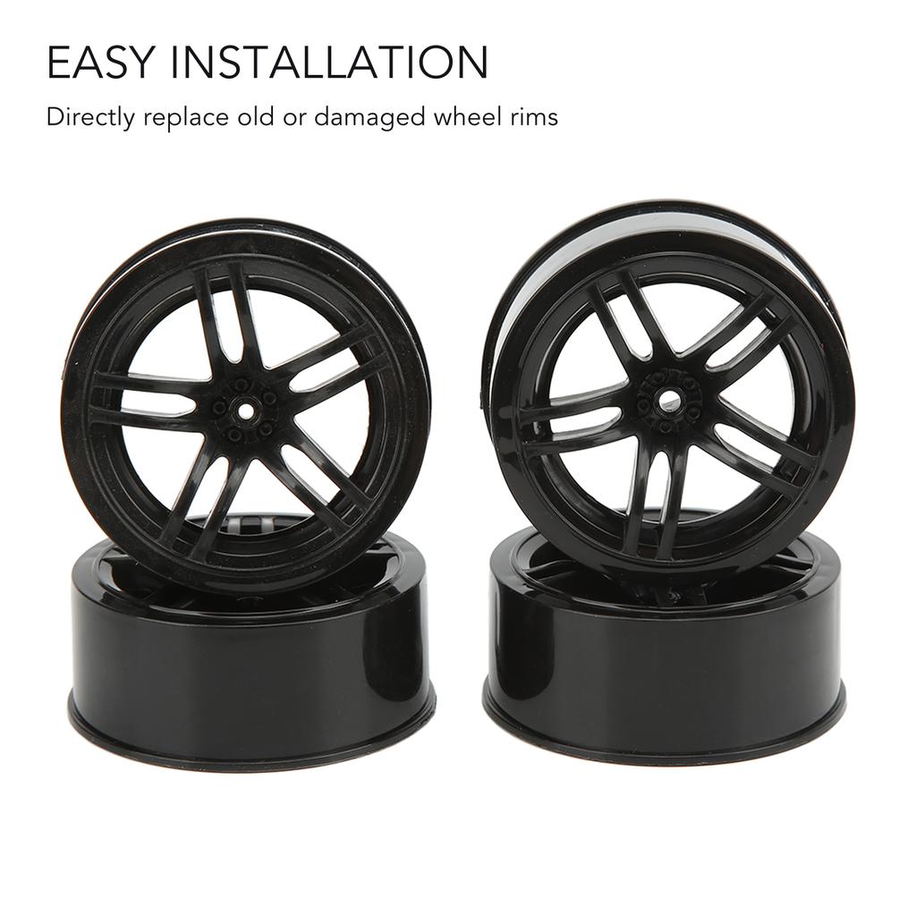 4pcs RC Wheels Rims Diameter 63mm Lightweight Plastic Wheels Rims for 1/10 High Speed RC Car