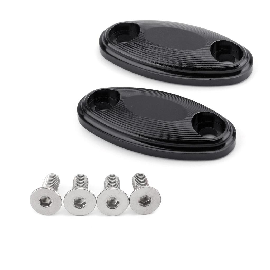 NEW Engraved Mirror Block Off Base Plates For Honda CB650F 125R 250R 17-18 Black