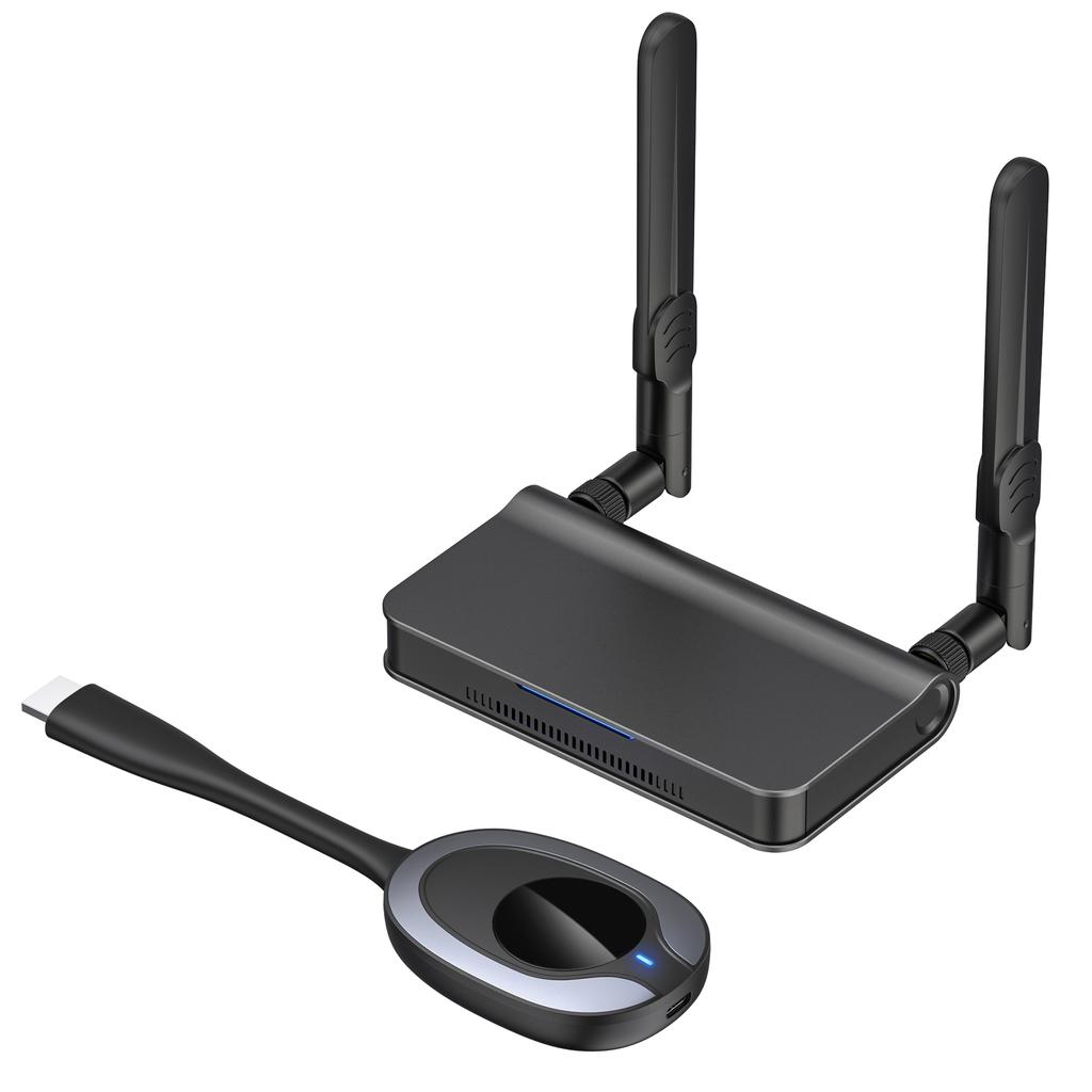SIBOLAN 4K 30Hz Wireless HD Extender Adapter with Dual Antenna Dual Video Outputs USB Output 1080p Resolution VGA Switcher