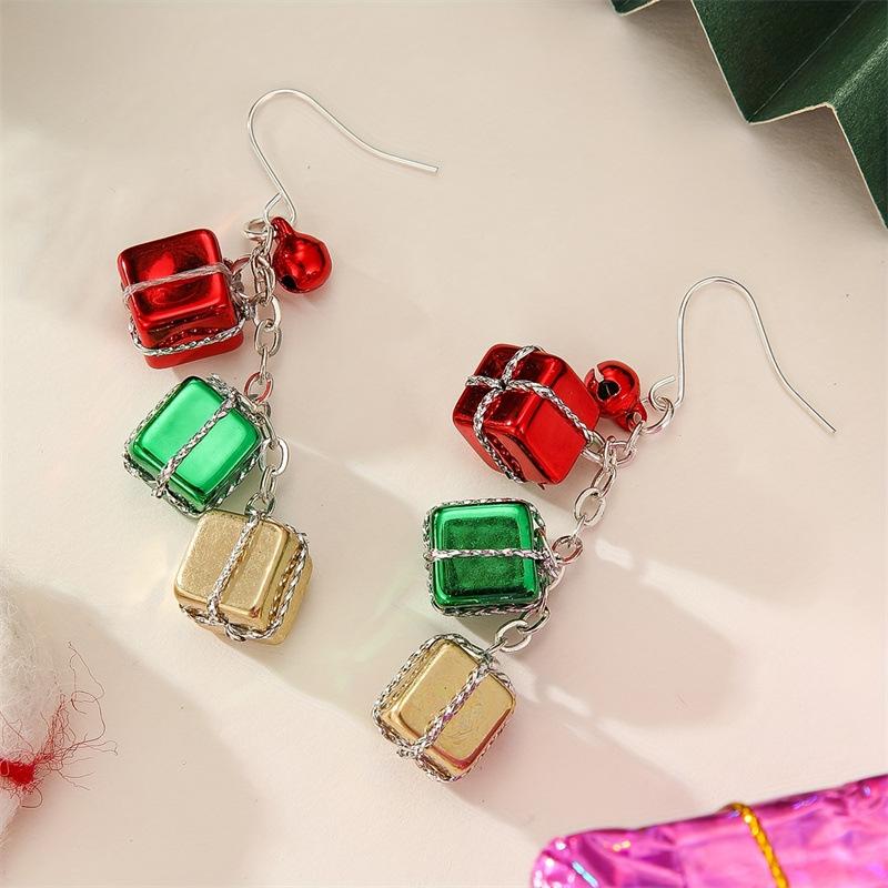 Christmas Baroque Irregular Imitation Pearl Stacked Star Tree Drop Earrings Xmas Tree Earring For Women Holiday Jewelry Gift