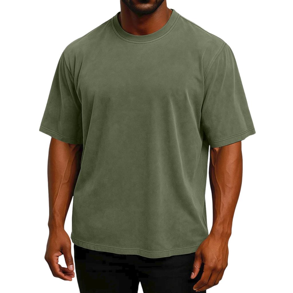 Мужская футболка с коротким рукавом, ретро, из хлопка, свободного кроя, с рукавом до локтя