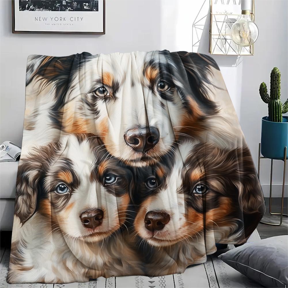 Australian Shepherd,pattern Flannel Blanket, High quality Comfortable for All Seasons, Home Decor, Warmth and Comfort, Perfect for Gifts.