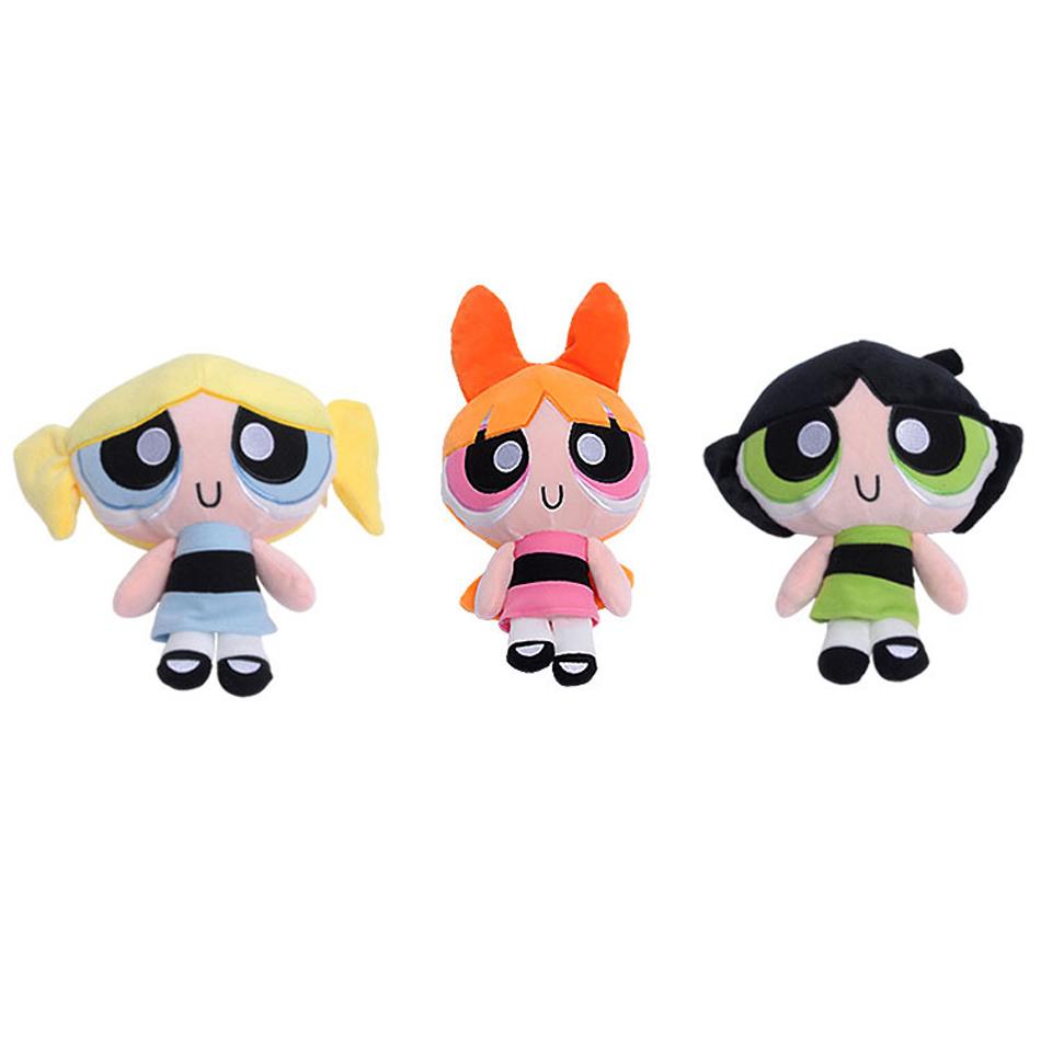 20cm Cartoon Anime Powerpuff Girls Plush Toys Cute Blossom Buttercup Bubbles Stuffed Plush Dolls Gifts
