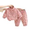 2024 Baby Spring Fashion Leopard Print Two-Piece Set for Toddlers - Stylish Stand-Up Collar for Boys & Girls