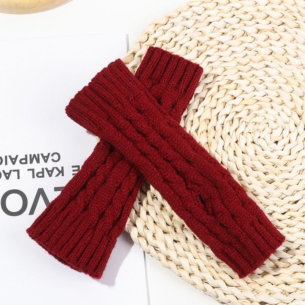 Девушки Twist Рукава Теплые Варежки Пуговицы Длинные Вязаные Перчатки Перчатки Без Пальцев Варежки Без Пальцев