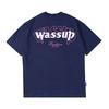 Wassup American Letter T-Shirt Short-Sleeved Men's Summer 2025 New Trendy Tee Couple Round Neck T-Shirt Top