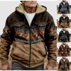 Men'S Winter Zipper Hooded Fleece Sweatshirt With Patch Pocket Casual Jacket