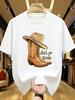Wzm1041162creative Boot Print Plus Size Unisexs Round Neck Summer Casual Short Sleeved Street Fashion Versatile Tshirt