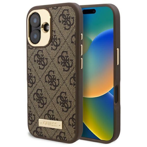 Etui do iPhone 16 Plus Guess Hardcase 4G Logo Plate MagSafe