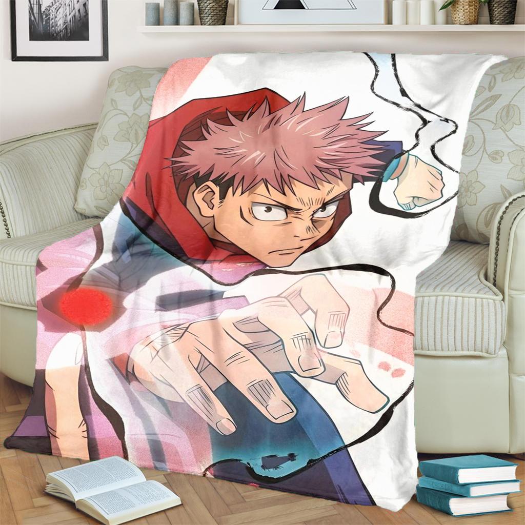 Comfortable Jujutsu Kaisen Flannel Print Blanket for Bedrooms, Sofas, Beds, Chairs, Picnics, Travel