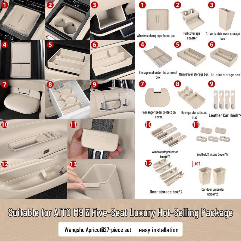 AITO M7 M8 M9 Accessories: Wireless Charger Pad & Interior Trim Mod Kit
