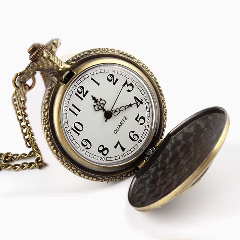 Men's Classic Steampunk Roman Dial Carp Men Pocket Watch with Chain
