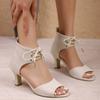 Мода 2025 Новые Женские Сексуальные Сандалии Модные Пикантные Туфли с Открытым Носком Дышащая Обувь для Женщин Высокий Каблук Роскошные Дизайнерские Сандалии Sandalias De Mujer