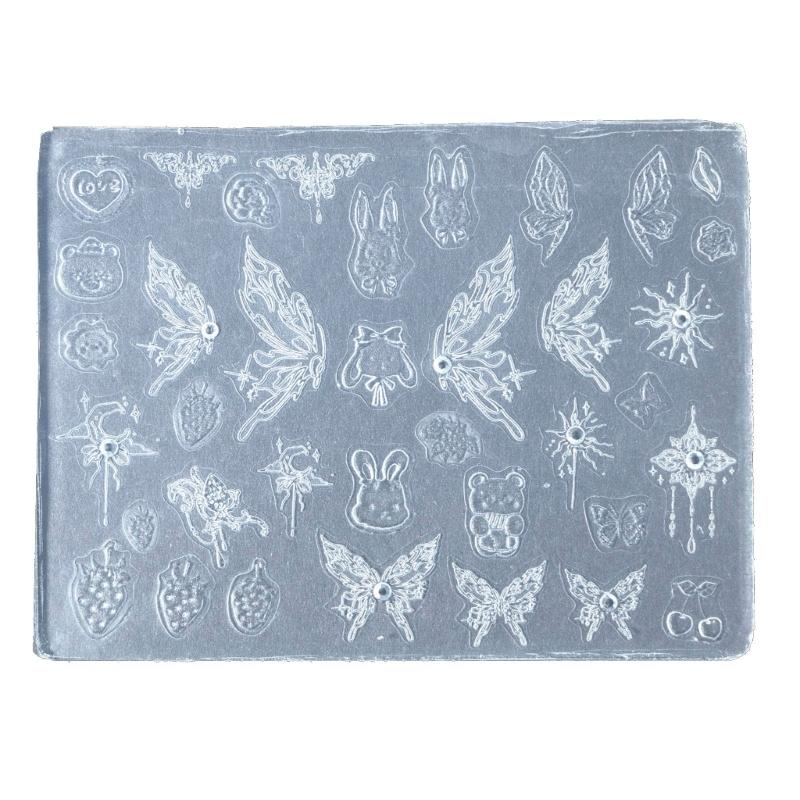 Silicone Nail Art Mold Embossing Patterns Nail Mould Decorations Versatile Jewelry Making Tools Handmade Carving Molds