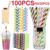 25-100 шт одноразовые пластиковые трубочки для питья кухонные коктейли полосатые постельного белья соломенные бар вечеринка Kunststof Rietjes многоцветные