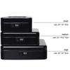 Lysmics Metal Dial Safe with Coin and Banknote Organizer, Black, Large