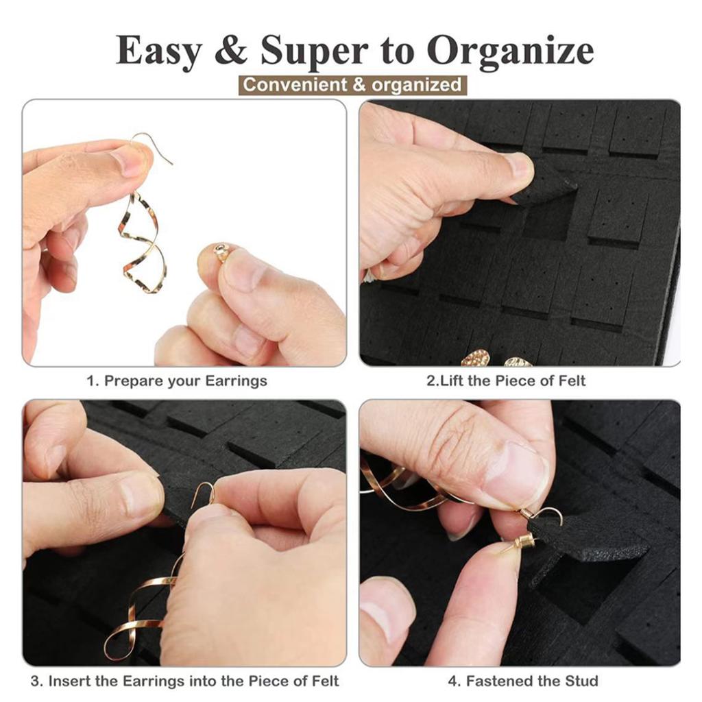 Felt Jewelry Hanging Organizer Wall Mounted Earring Necklace Ring Storage Bag for Home Decoration