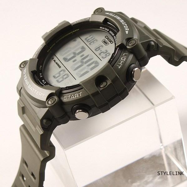 Casio G-Shock Military Watch, 10-year Battery, 5 Alarms, Waterproof Military Electronic Wristwatch + Genuine Case, Korean Manual, Khaki