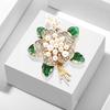 Chinese Style Creative Design Dripping Oil With Diamonds Sweet Flower Brooch Versatile Corsage Woman